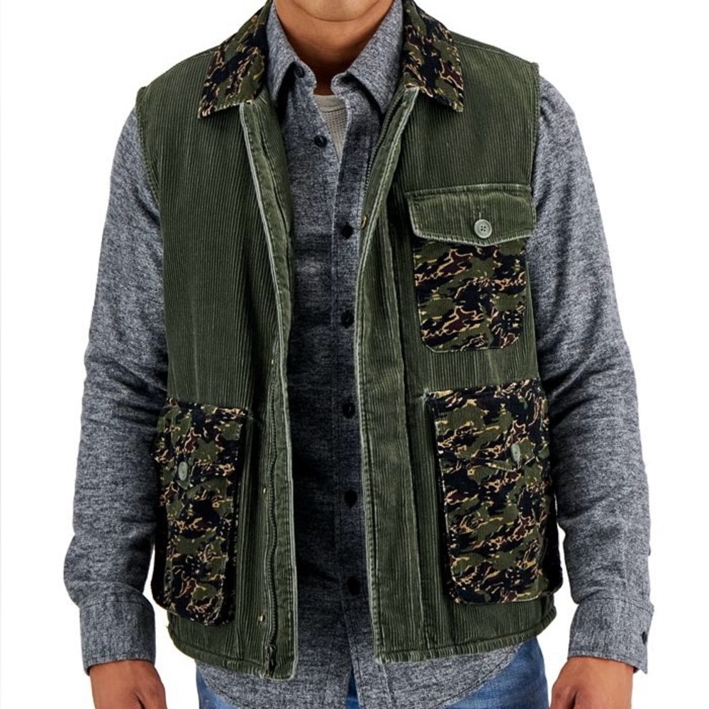 Sun+Stone Camo Corduroy Vest